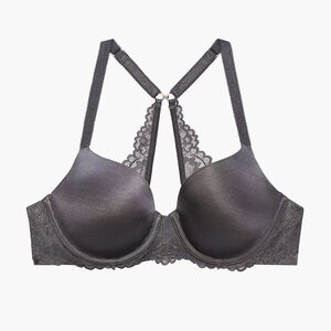 Savage X Fenty By Rihanna Floral Lace Convertible Bra Blackened Grey Pearl 32C